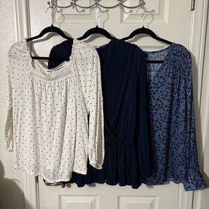 Bundle 3 Women’s Plus Size Blouses 14/16 1X Lane Bryant Old Navy